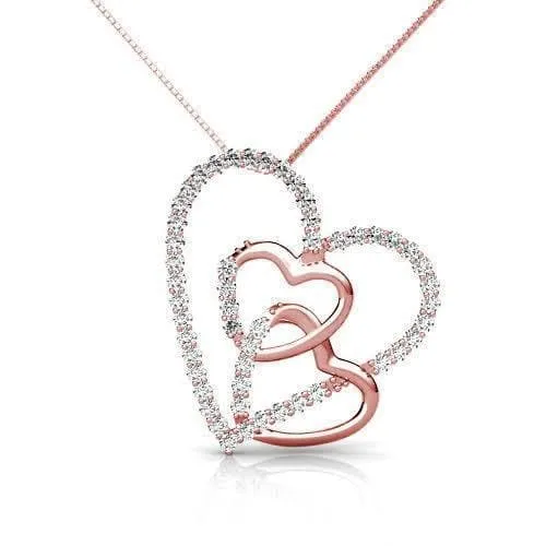 0.55 CT Round Cut Diamonds - Heart Pendant