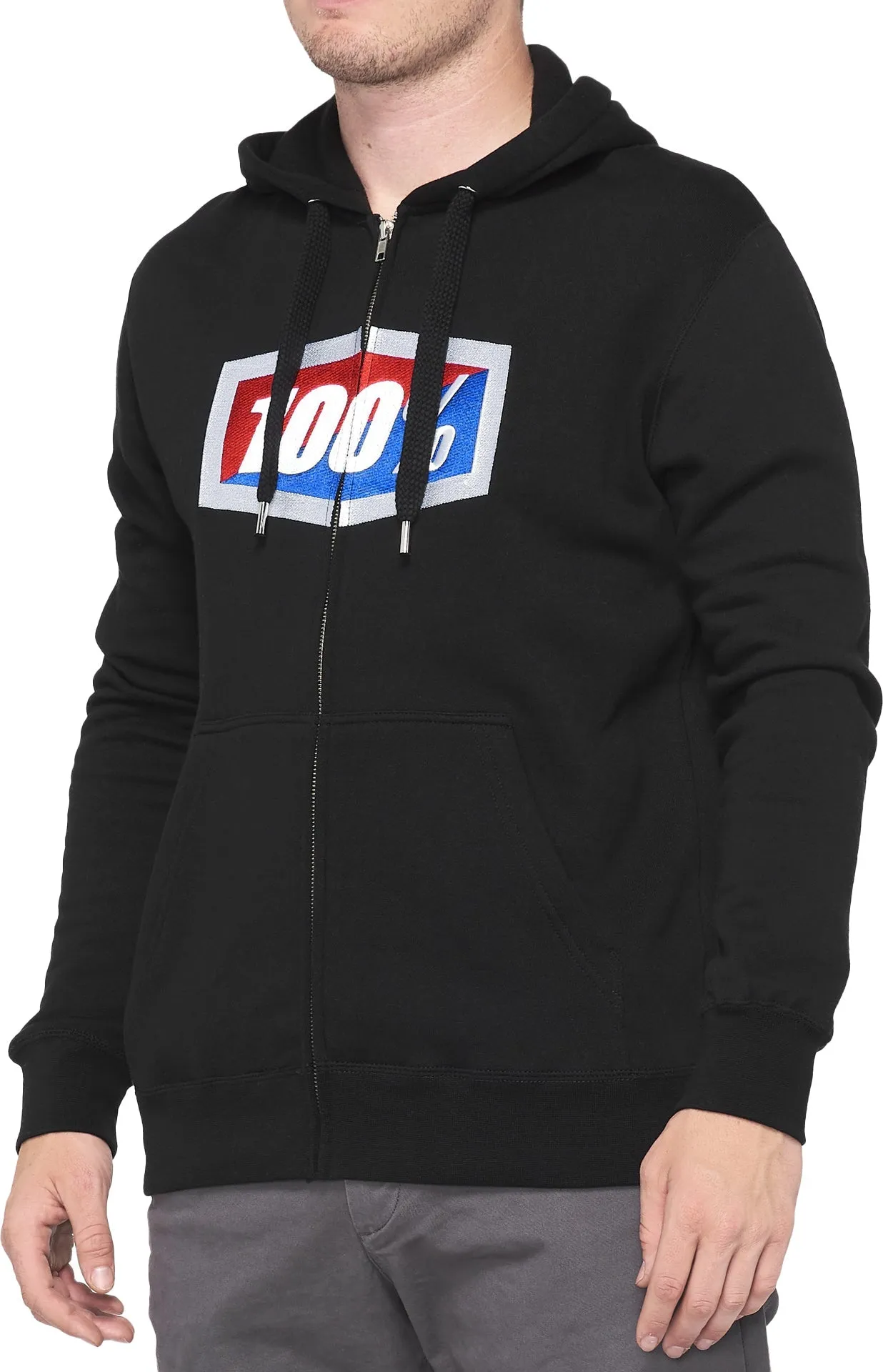 100% Official Fleece Mens Zip Hoodie