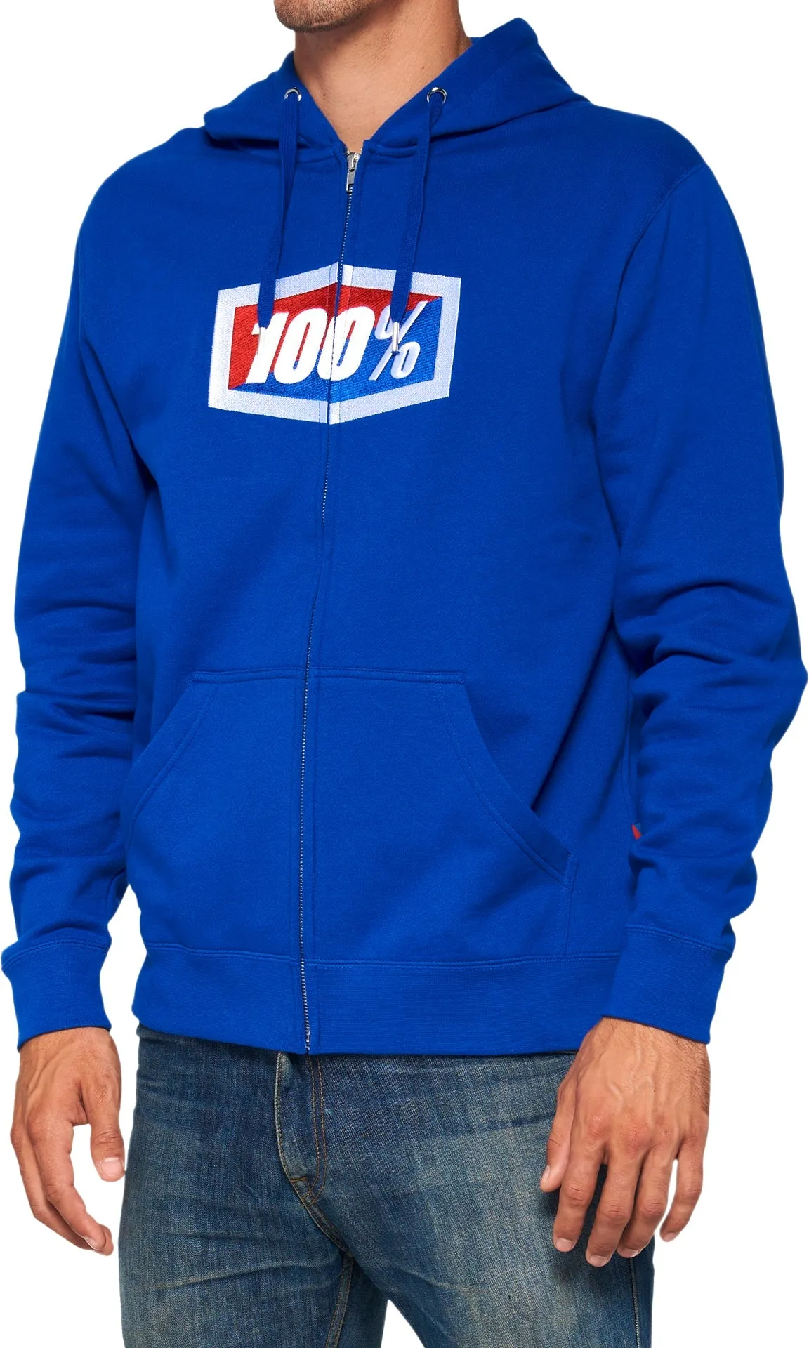 100% Official Fleece Mens Zip Hoodie