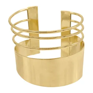 14k Gold Plated Multi Strand Tall Cuff Bracelet