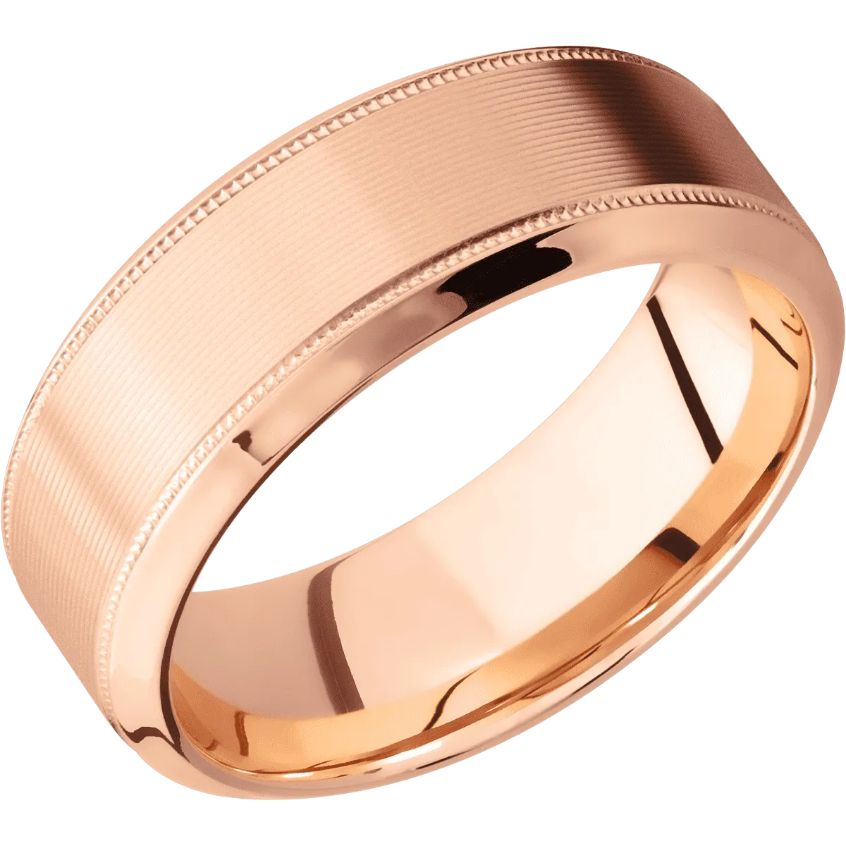 14K Rose Gold with Machine , Polish Finish