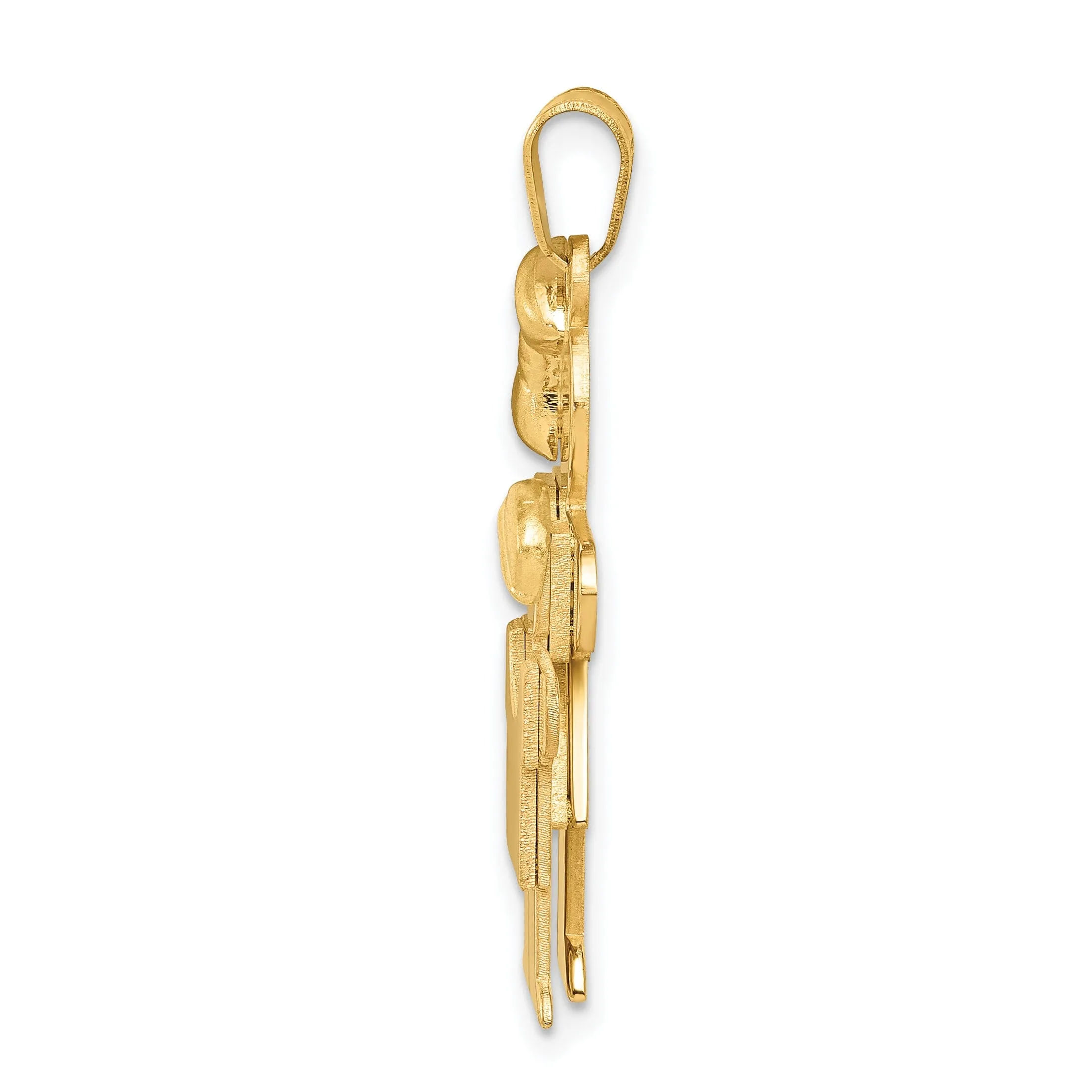 14k Yellow Gold Big Sister/Little Boy Hugs Charm