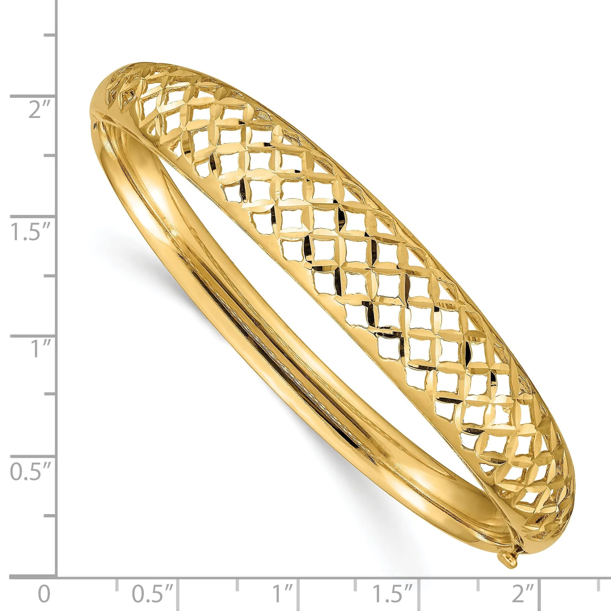 14k Yellow Gold Graduated Fancy Weave Bangle Bracelet