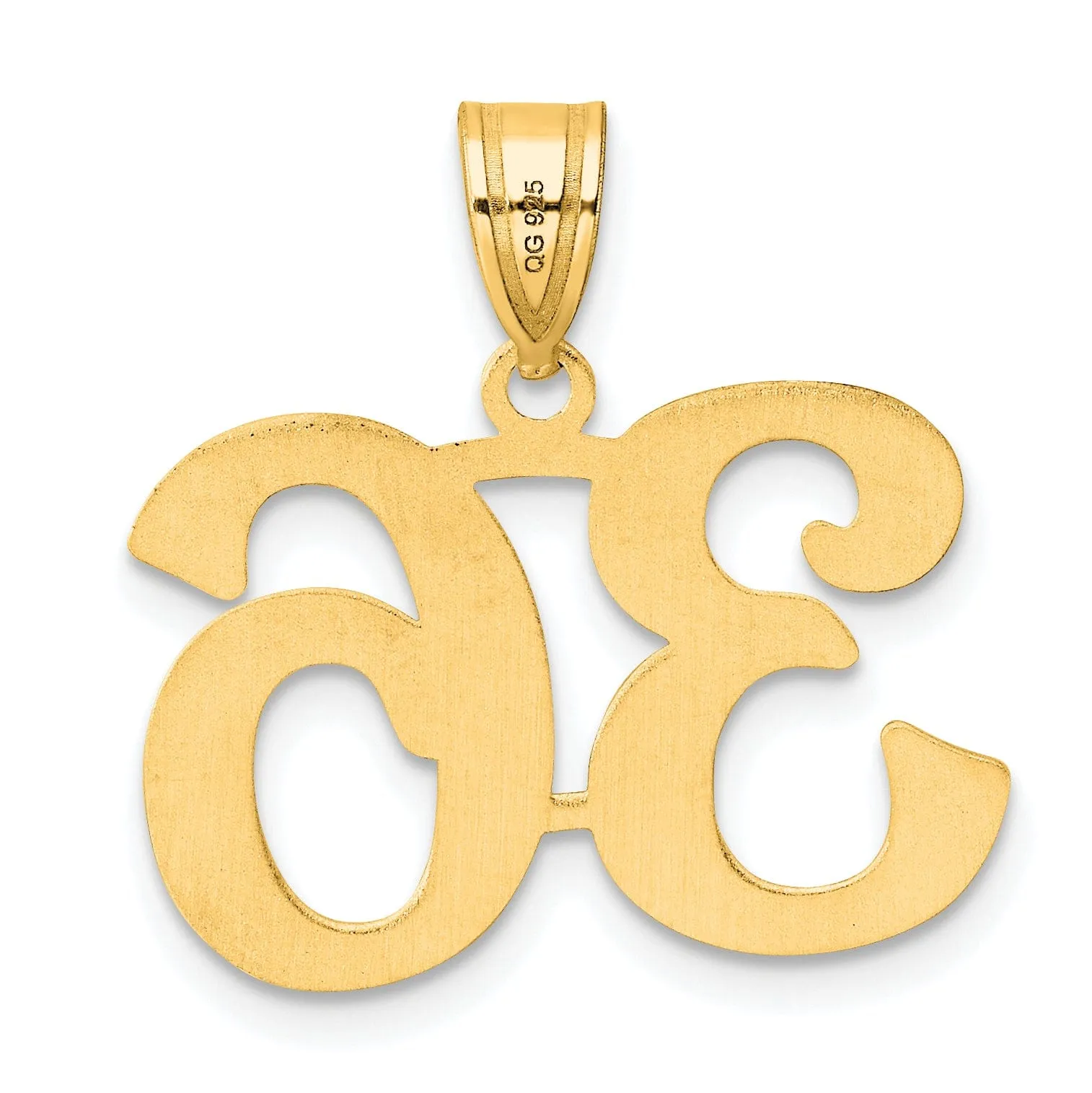 14k Yellow Gold Polished Finish Number 36 Charm Pendant