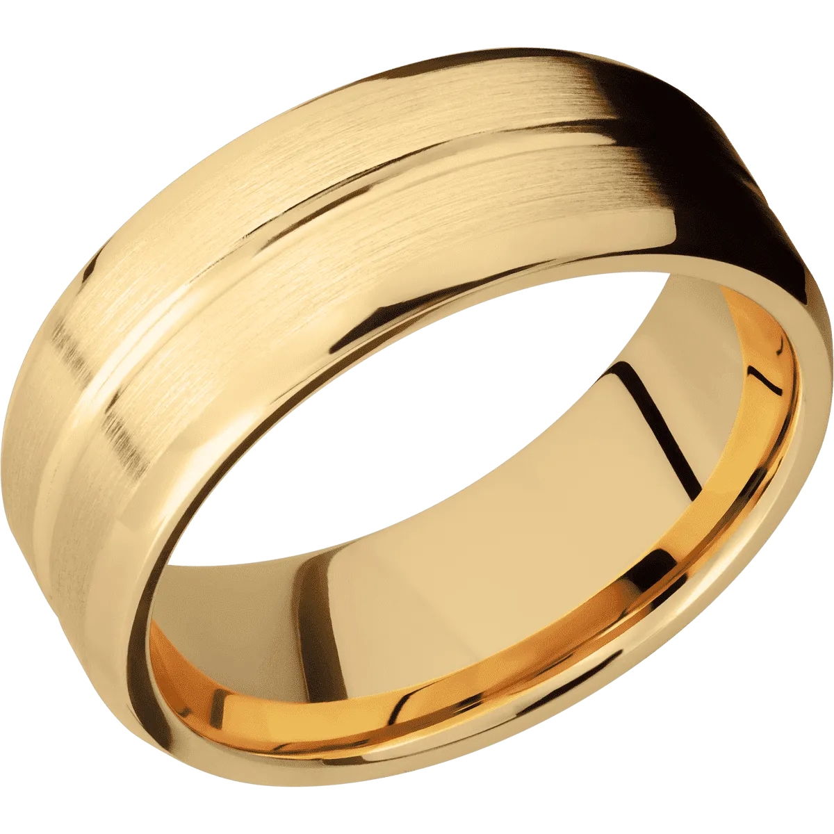 14K Yellow Gold with Polish , Satin Finish