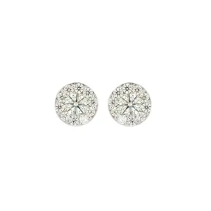 18k White Gold Hearts On Fire Diamond Halo Studs