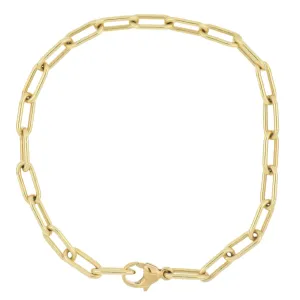 18k Yellow Gold Paperclip Link Bracelet