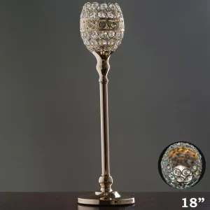 18" Tall Crystal Beaded Candle Holder Goblet Votive Tealight Wedding Chandelier Centerpiece - Gold - BUY ONE GET ONE FREE