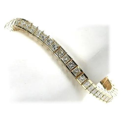 3.80-11.50 CT Princess Cut Diamonds - Tennis Bracelet