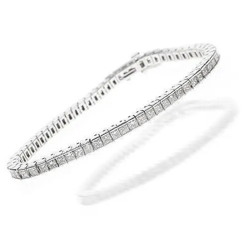 3.80-11.50 CT Princess Cut Diamonds - Tennis Bracelet