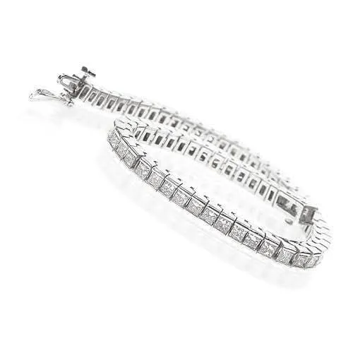 3.80-11.50 CT Princess Cut Diamonds - Tennis Bracelet