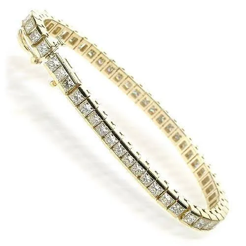 3.80-11.50 CT Princess Cut Diamonds - Tennis Bracelet