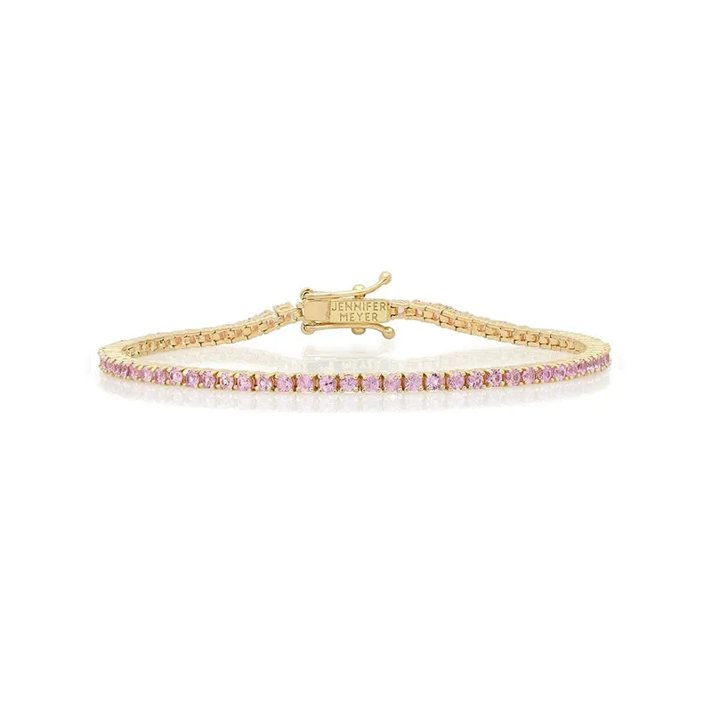 4-Prong Pink Sapphire Tennis Bracelet