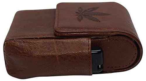 510913 Cigarette Storage Organizer Genuine Leather Tobaccos Pouch Lighter Holder Logos Storage Container