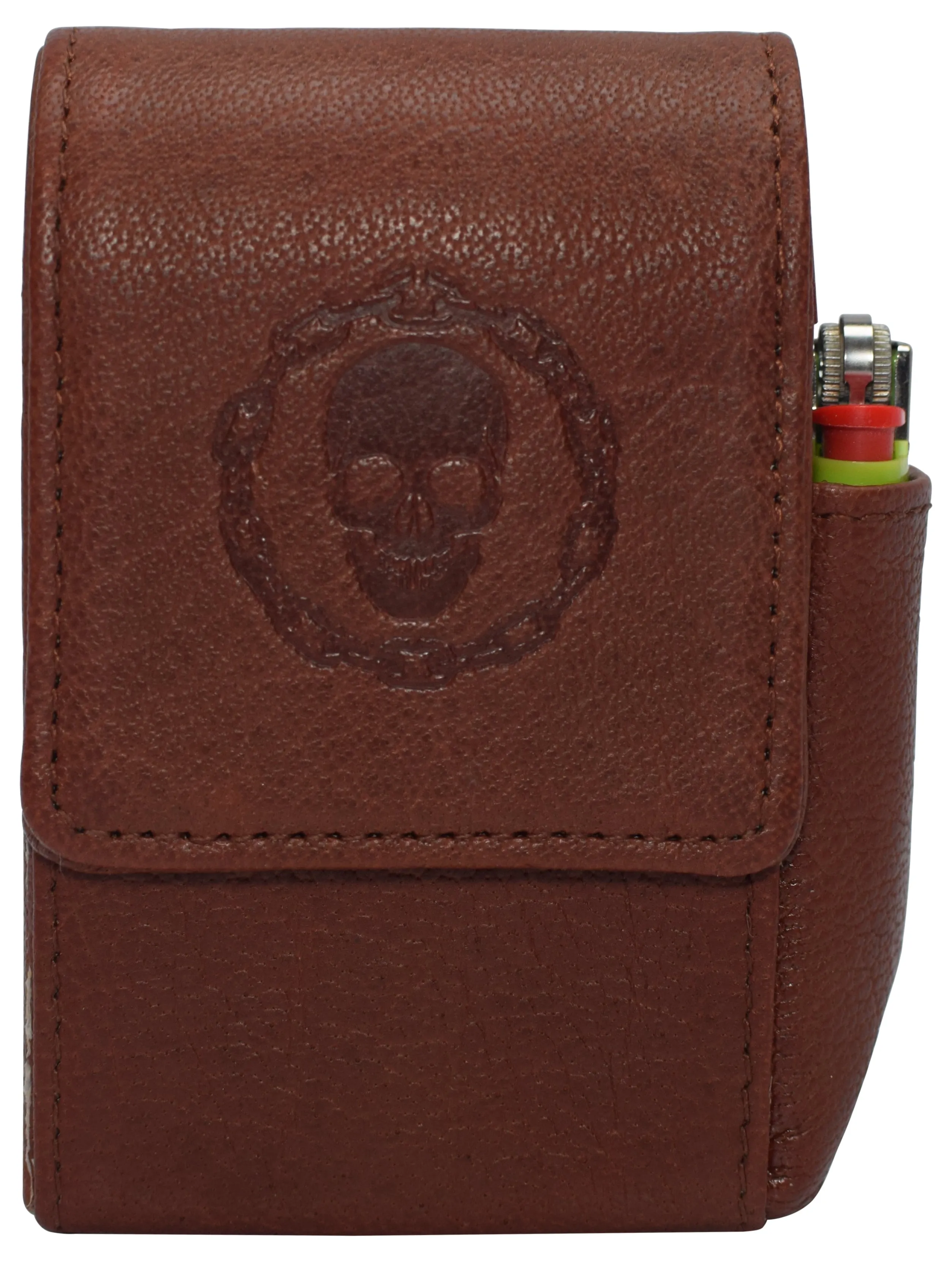 510913 Cigarette Storage Organizer Genuine Leather Tobaccos Pouch Lighter Holder Logos Storage Container