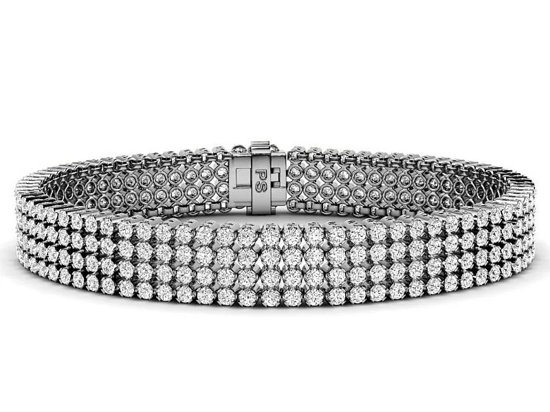 7.00-9.00 CT Round Cut Lab Grown Diamonds - Diamond Bracelet