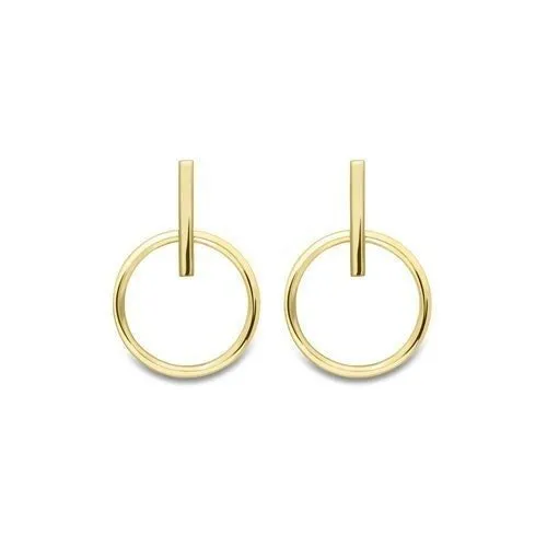 9ct Gold 15mm Bar and Hoop Stud Earrings