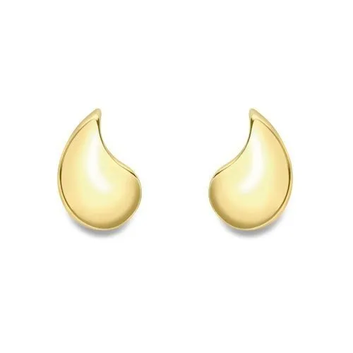 9ct Gold Teardrop Polished Stud Earrings, Classic Elegance, 10mm, 1.20g, Gift box included