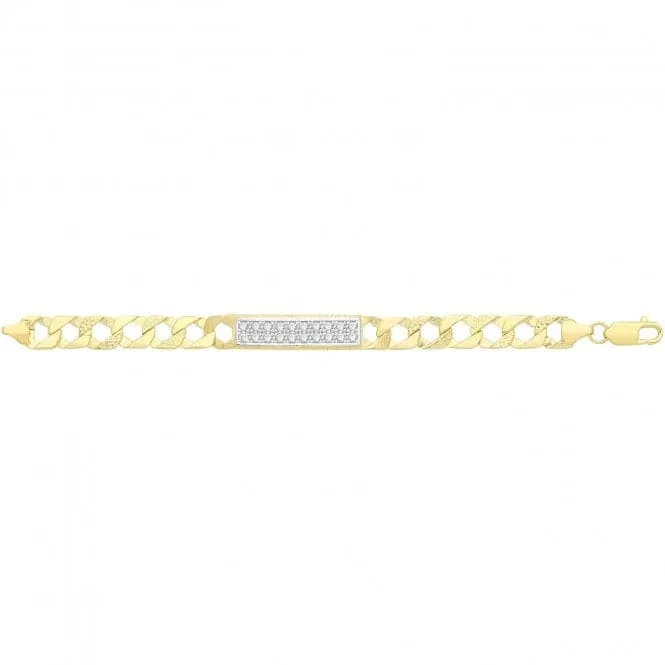 9ct Yellow Gold Baby ID Bracelet with Zirconia Cast