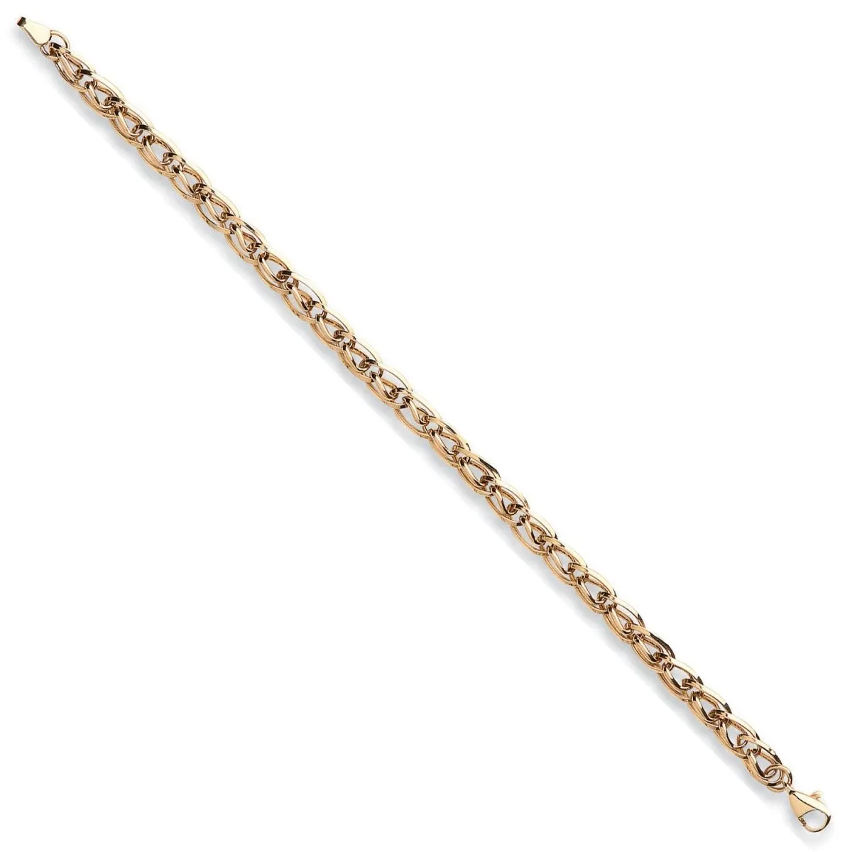 9ct Yellow Gold Hollow Interlink Bracelet