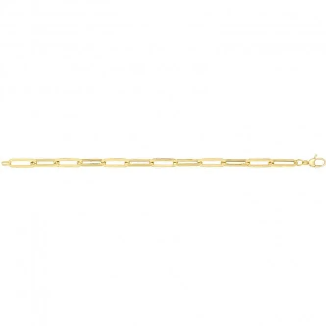 9ct Yellow Gold Ladies Paperclip Bracelet BR647