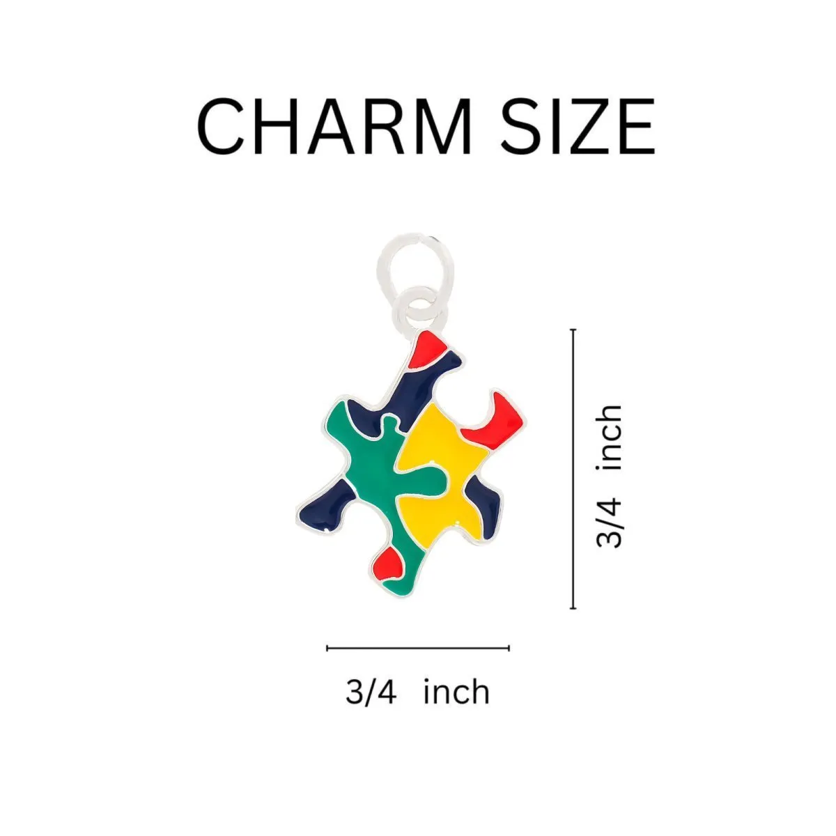 Autism Colored Puzzle Piece Silver Rope Bracelets