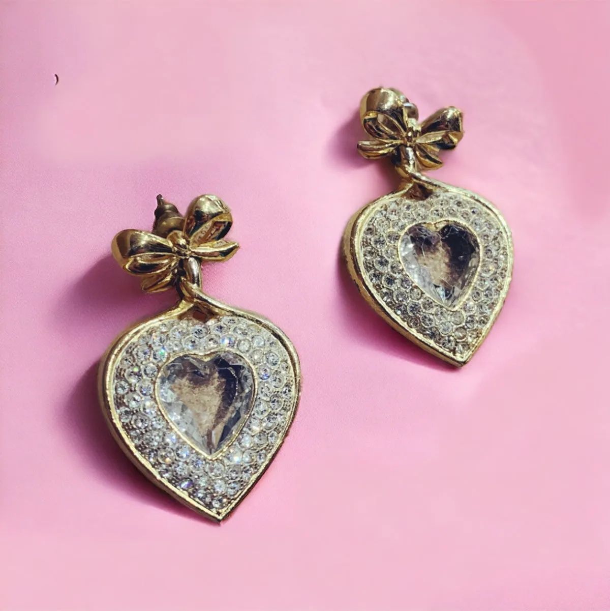 Big Crystal heart drop earrings by Sphinx