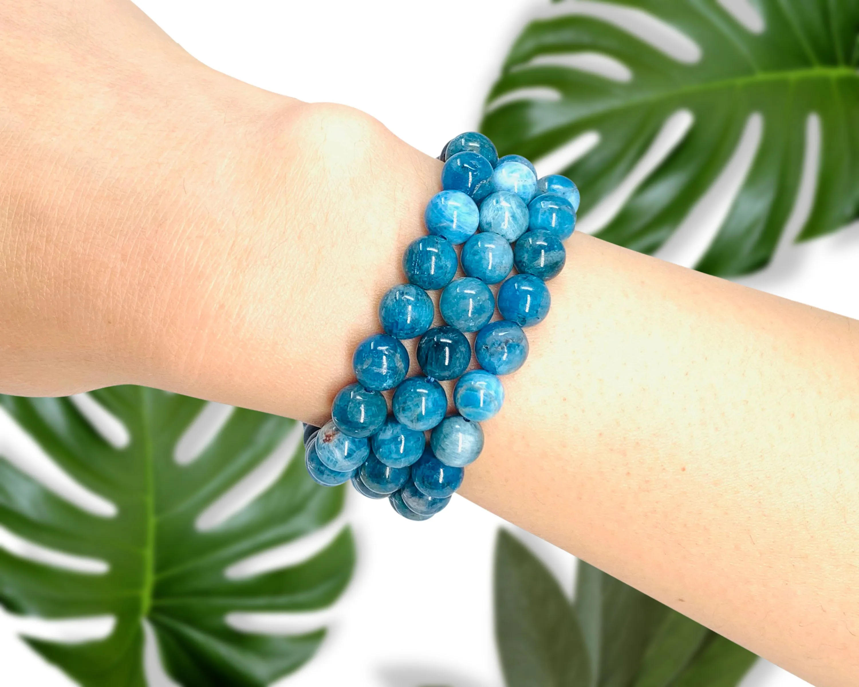 Blue Apatite Beaded Crystal Bracelet