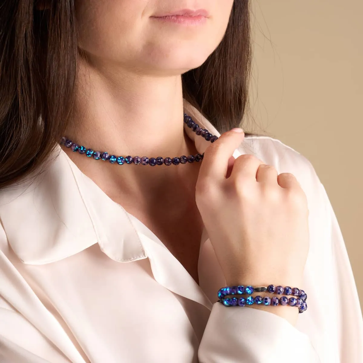 Blue Byzantium | .925 Sterling Silver | Firefly Glass Wrap