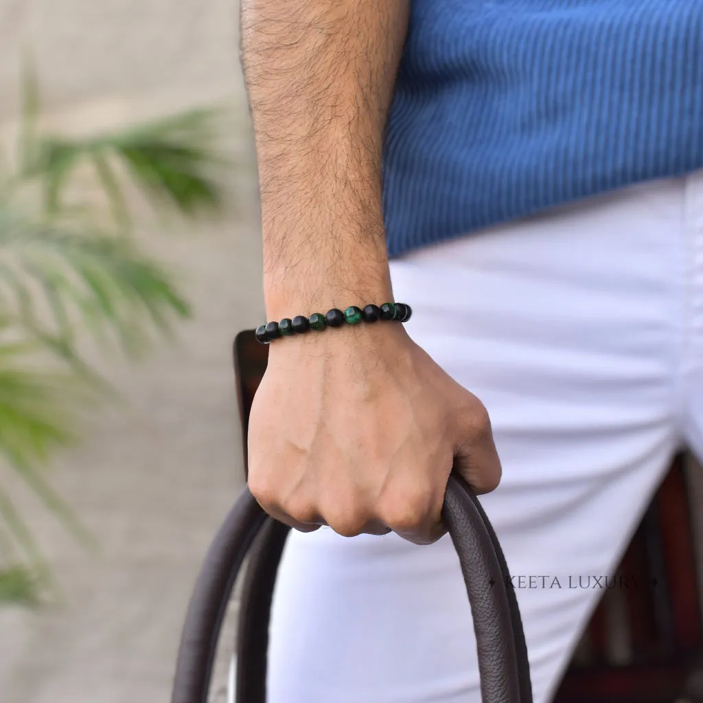 Blue Horizon - Tiger's Eye & Onyx Bead Bracelet