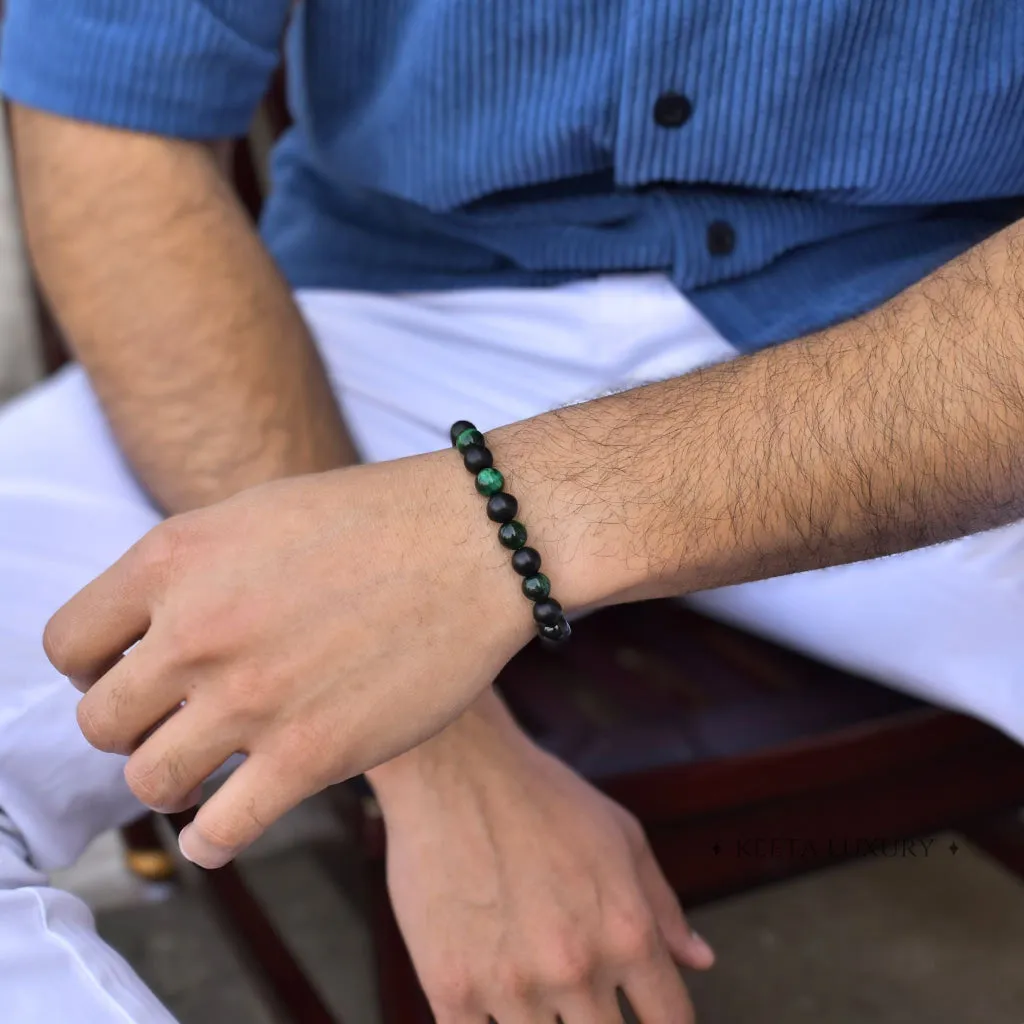 Blue Horizon - Tiger's Eye & Onyx Bead Bracelet