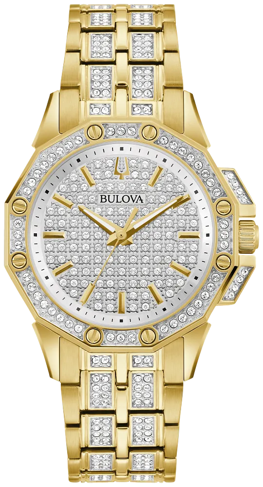 Bulova Octava Crystal Gold tone Ladies Watch 98L302