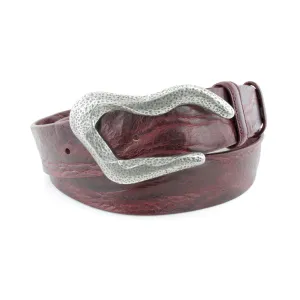 Burgundy vintage feel dimple swirl belt