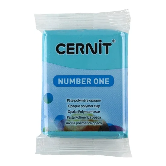 Cernit Number One Polymer Clay - Turquoise Green 2oz (56g) block