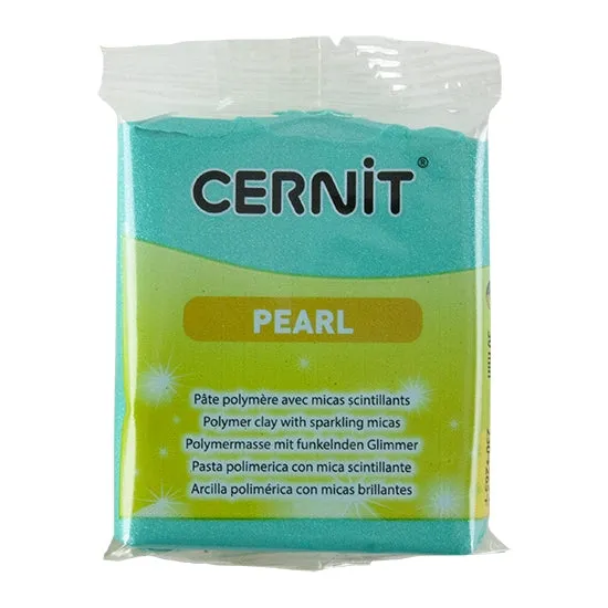 Cernit Pearl Polymer Clay - Green 2oz (56g) block