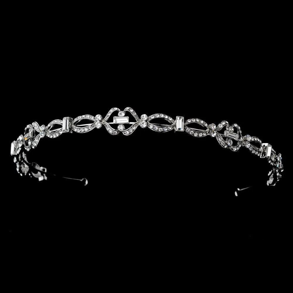 Chic Antique Silver Crystal Headpiece