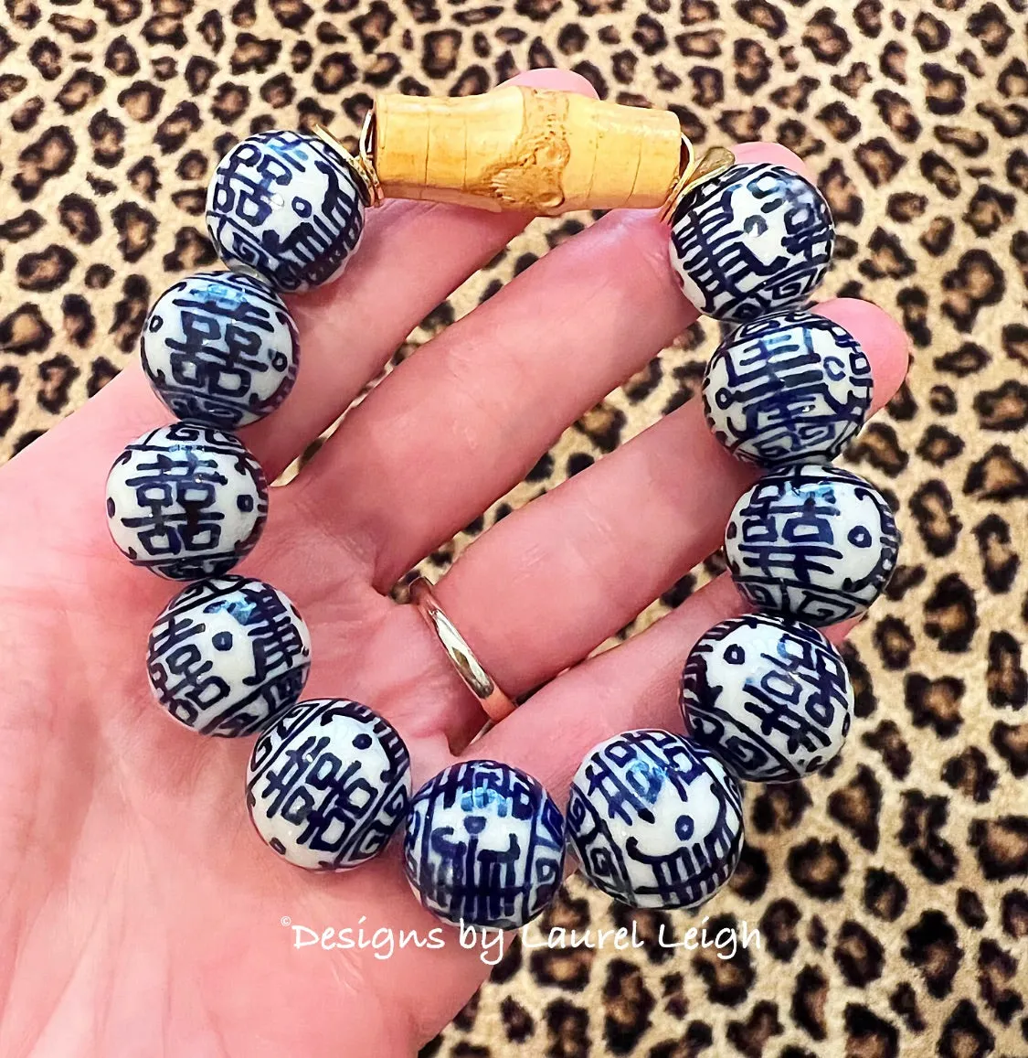 Chinoiserie Bamboo Double Happiness Bracelet