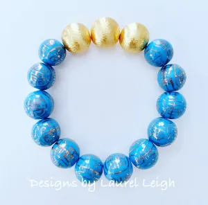 Chinoiserie French Blue & Gold Bracelet