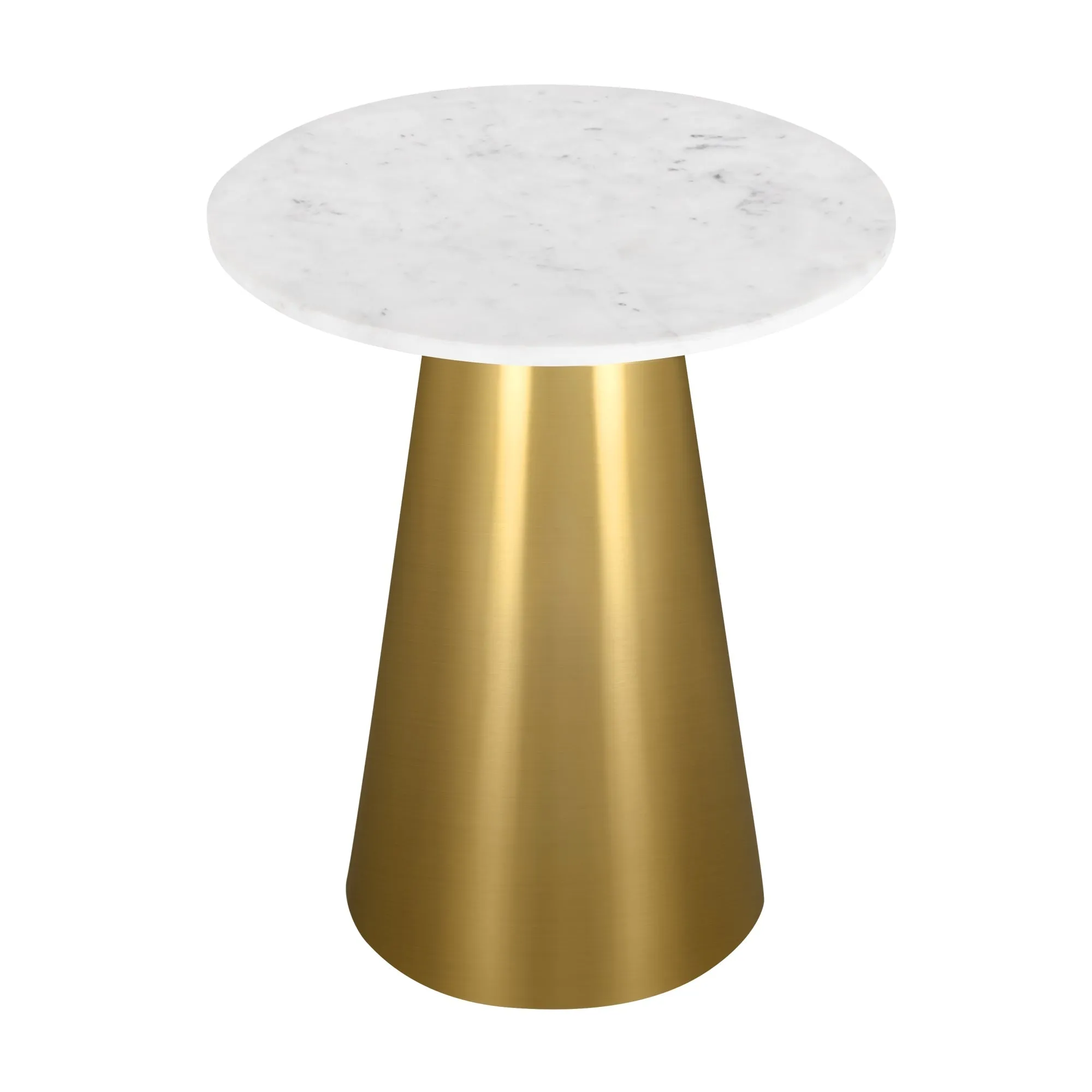 Conan Natural Marble Stone Marble Side Table, Gold