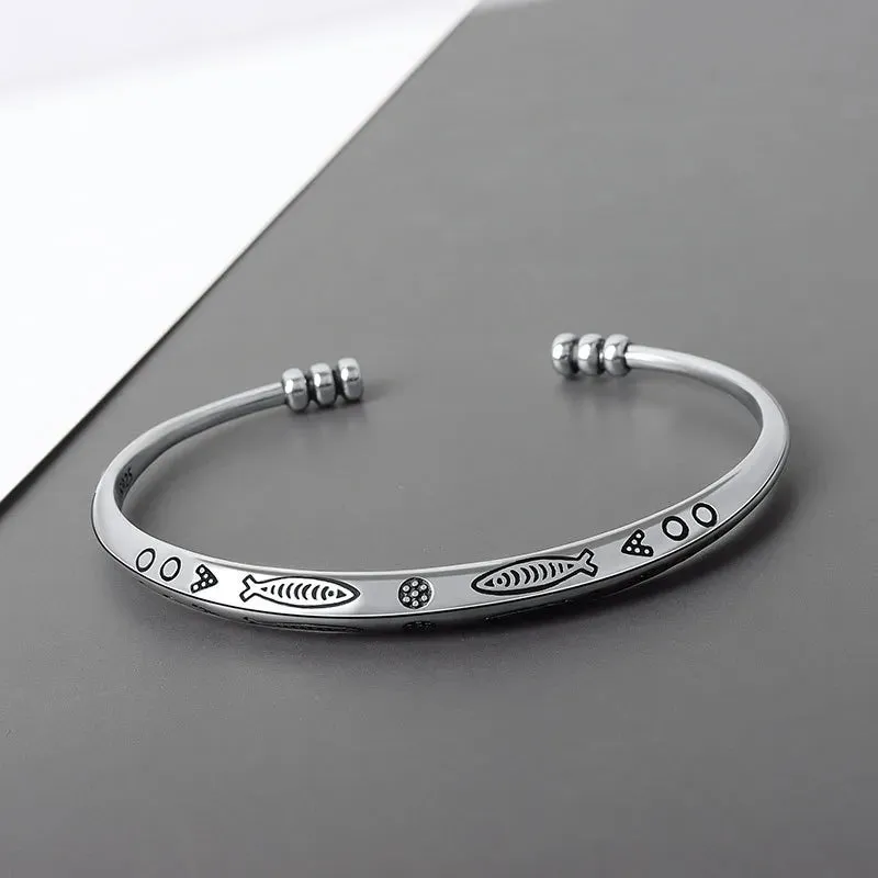 Creative Silver Plated Feather Wings Cuff Bracelet Men Women Cuff Adjustable Bracelet Punk Casual Sports Jewelry Gift