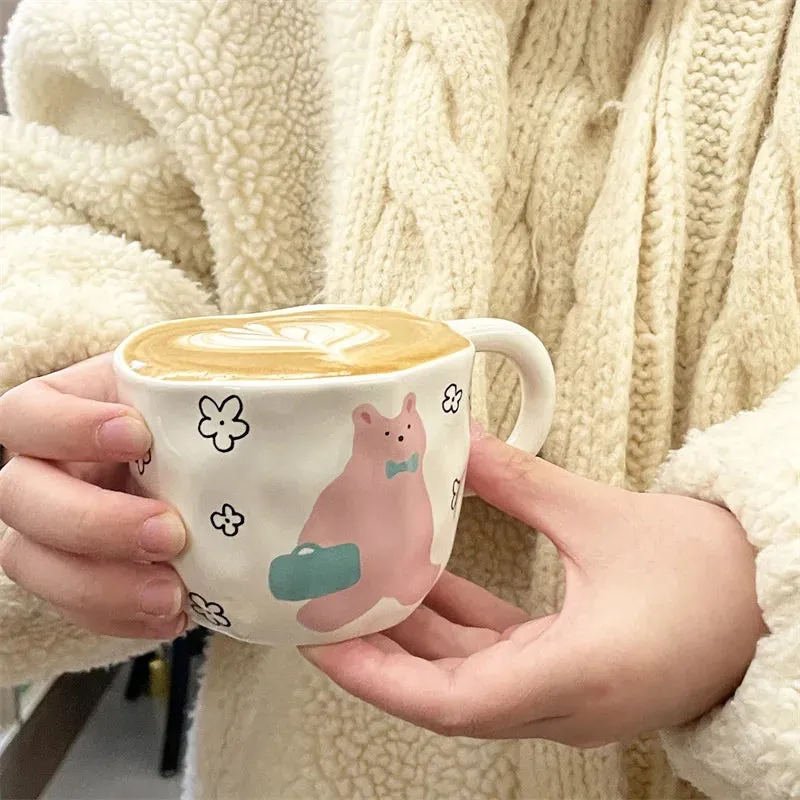 Cute Bear-Themed Ceramic Mugs