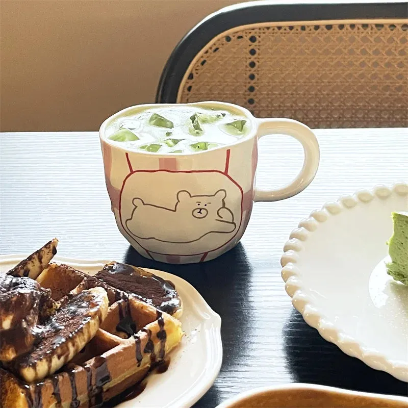 Cute Bear-Themed Ceramic Mugs