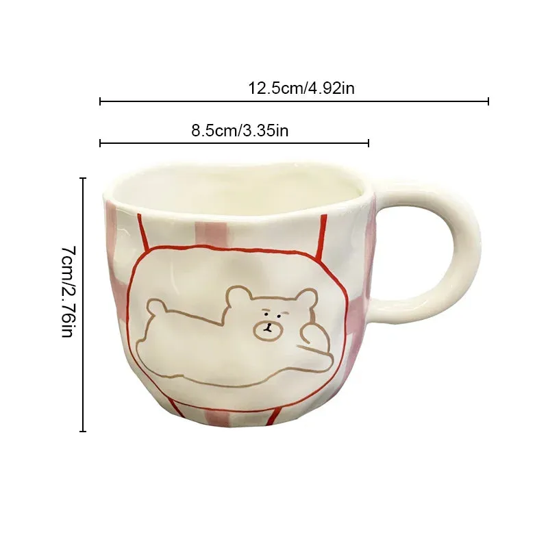 Cute Bear-Themed Ceramic Mugs