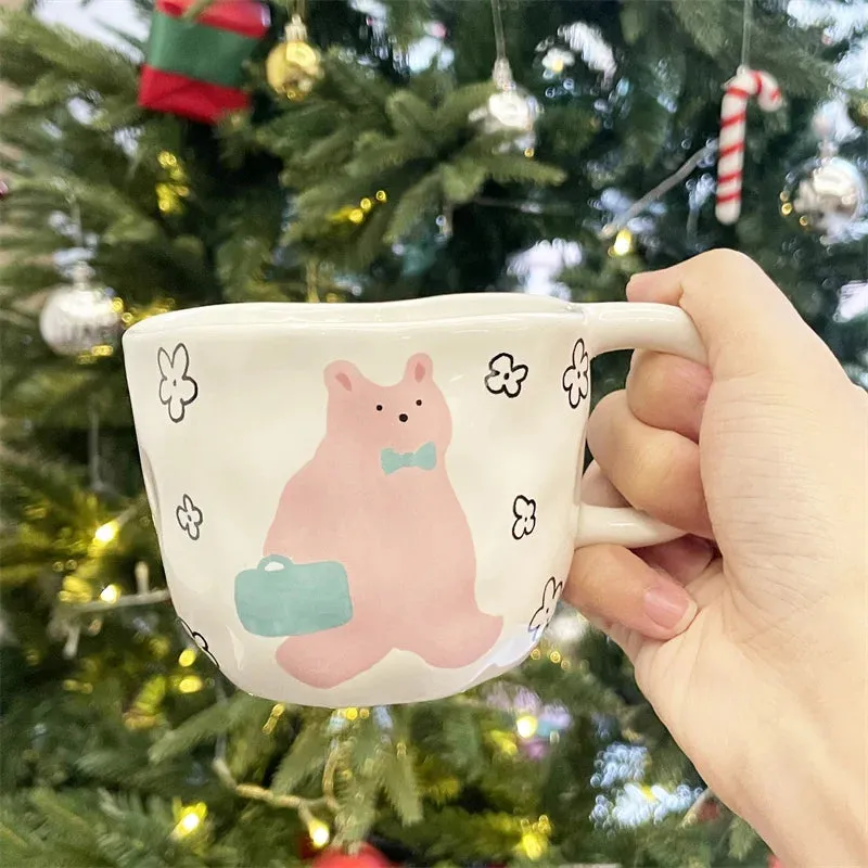 Cute Bear-Themed Ceramic Mugs