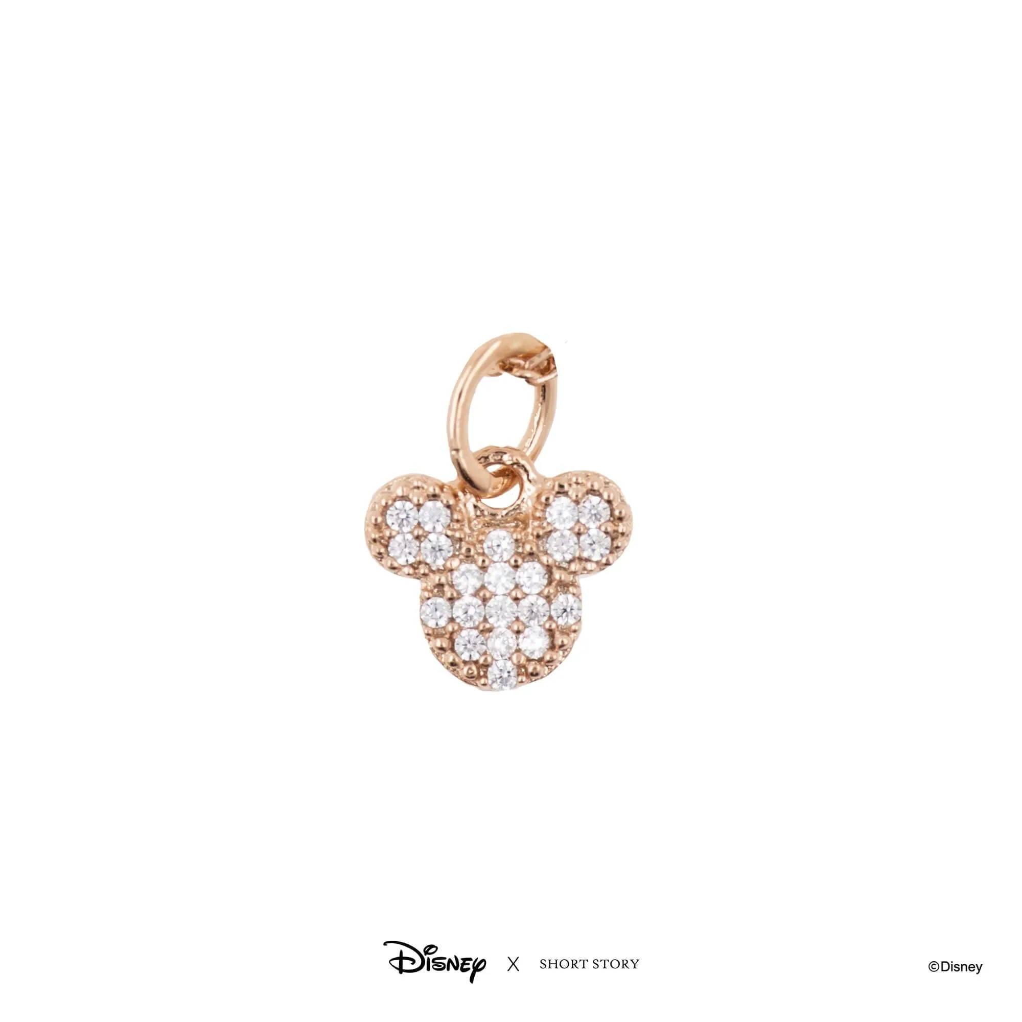 Disney Necklace Charm Diamante Mickey Ears