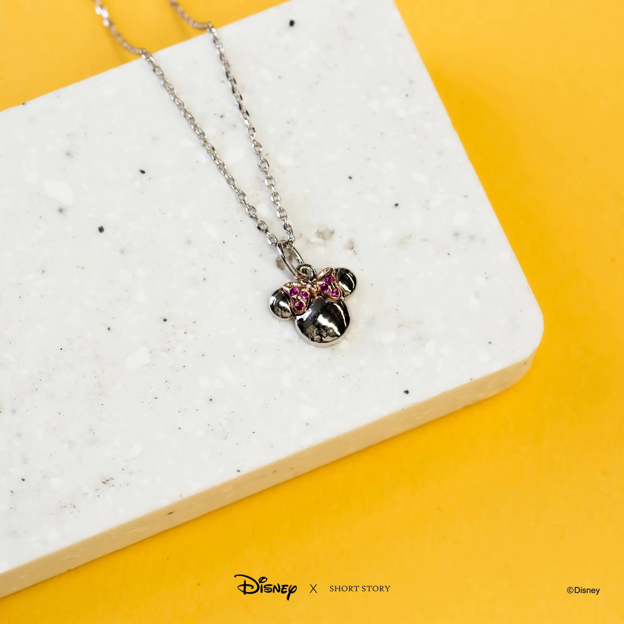 Disney Necklace Charm Diamante Minnie Ears