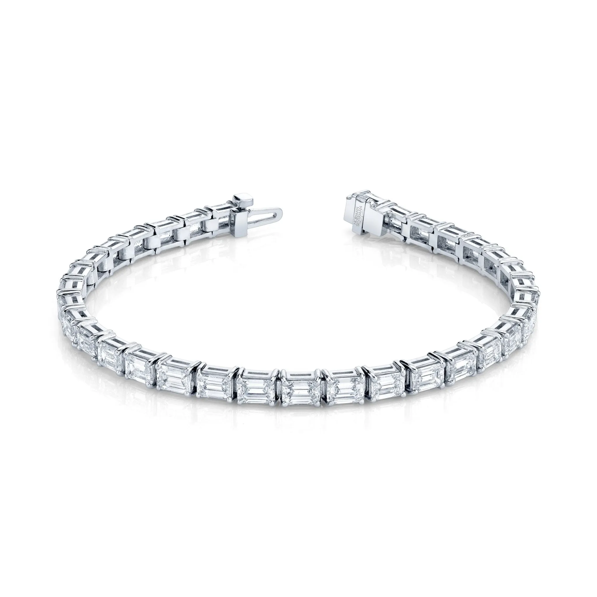 East-West Emerald Cut Diamond Bracelet