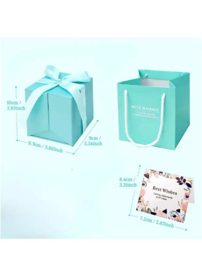 Elegant Blue Jewelry and Keepsake Gift Box: A Treasure Trove of Style and Function(Without Necklace)