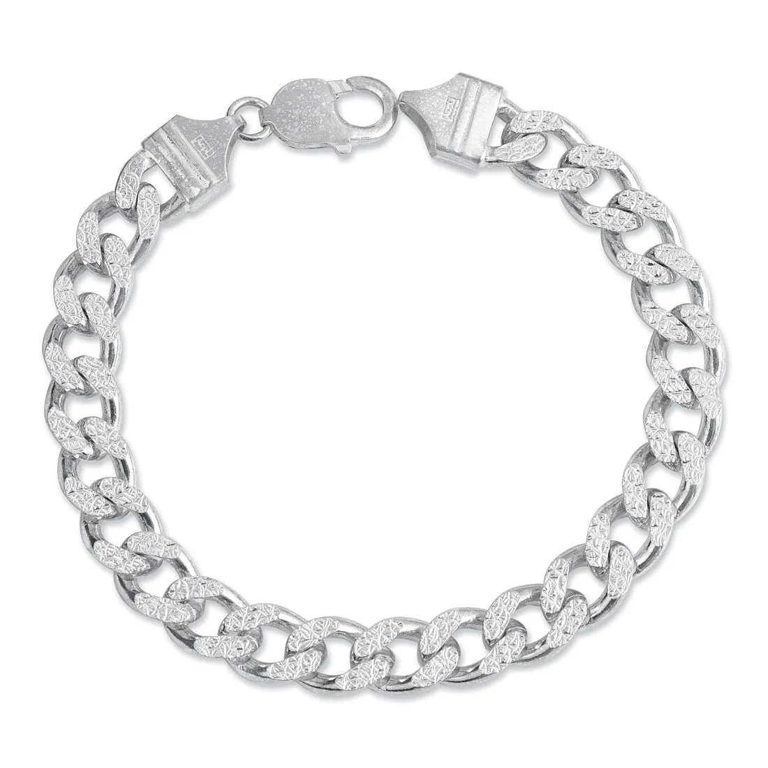 Elegant Masculinity Rhodium Plated 925 Sterling Silver Men's Bracelets