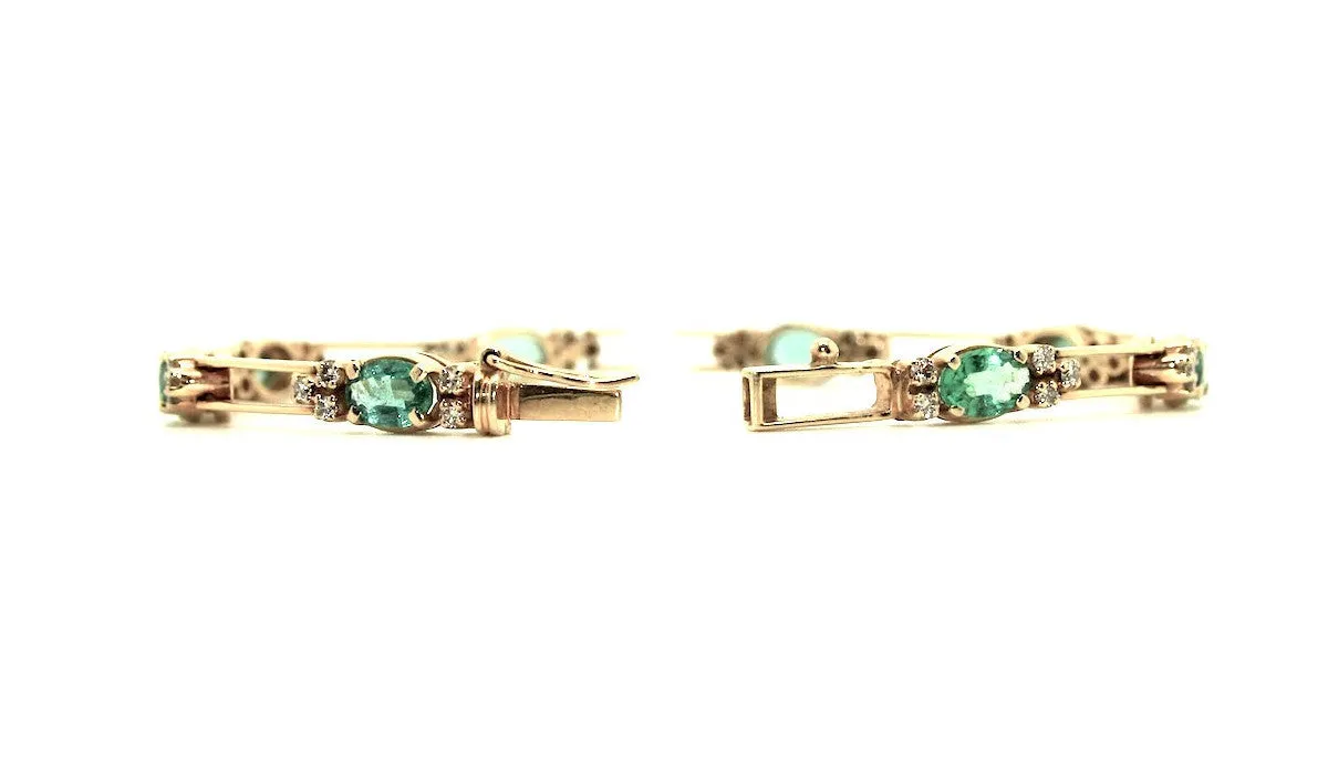 Emerald And Diamond Parallel Bracelet AD No. 0253